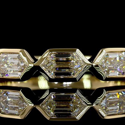 1.26 CTTW Step Marquise Lab Diamond 5 Stones Eternity Band (E Color and VS Clarity)