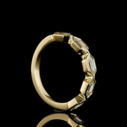 1.26 CTTW Step Marquise Lab Diamond 5 Stones Eternity Band (E Color and VS Clarity)