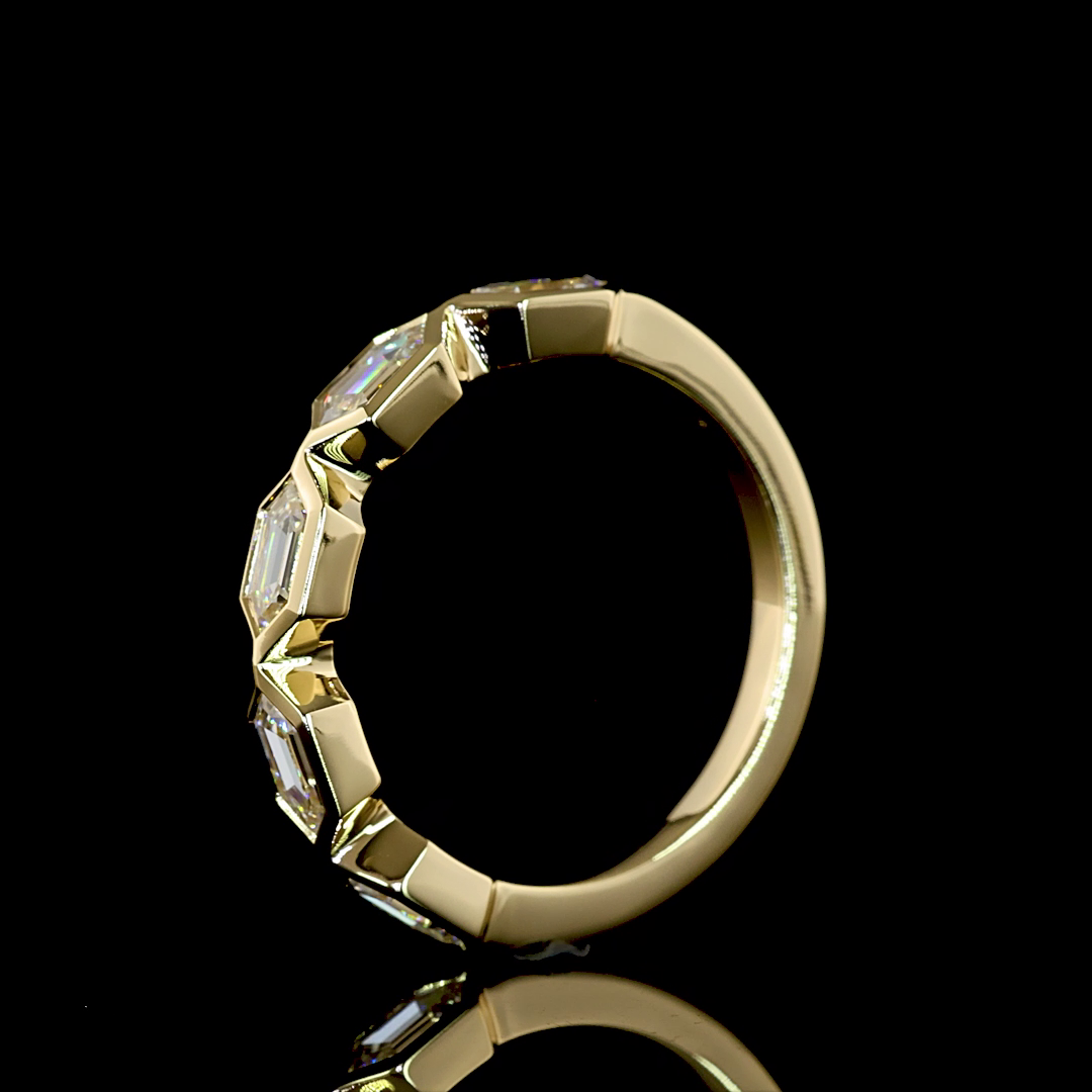 1.26 CTTW Step Marquise Lab Diamond 5 Stones Eternity Band (E Color and VS Clarity)