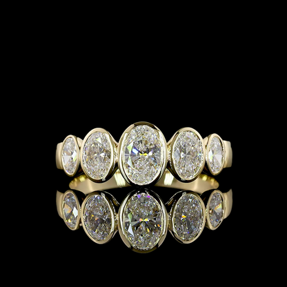 1.49 CTTW Oval Lab Diamond 5 Stones Eternity Band (E Color and VS1 Clarity)
