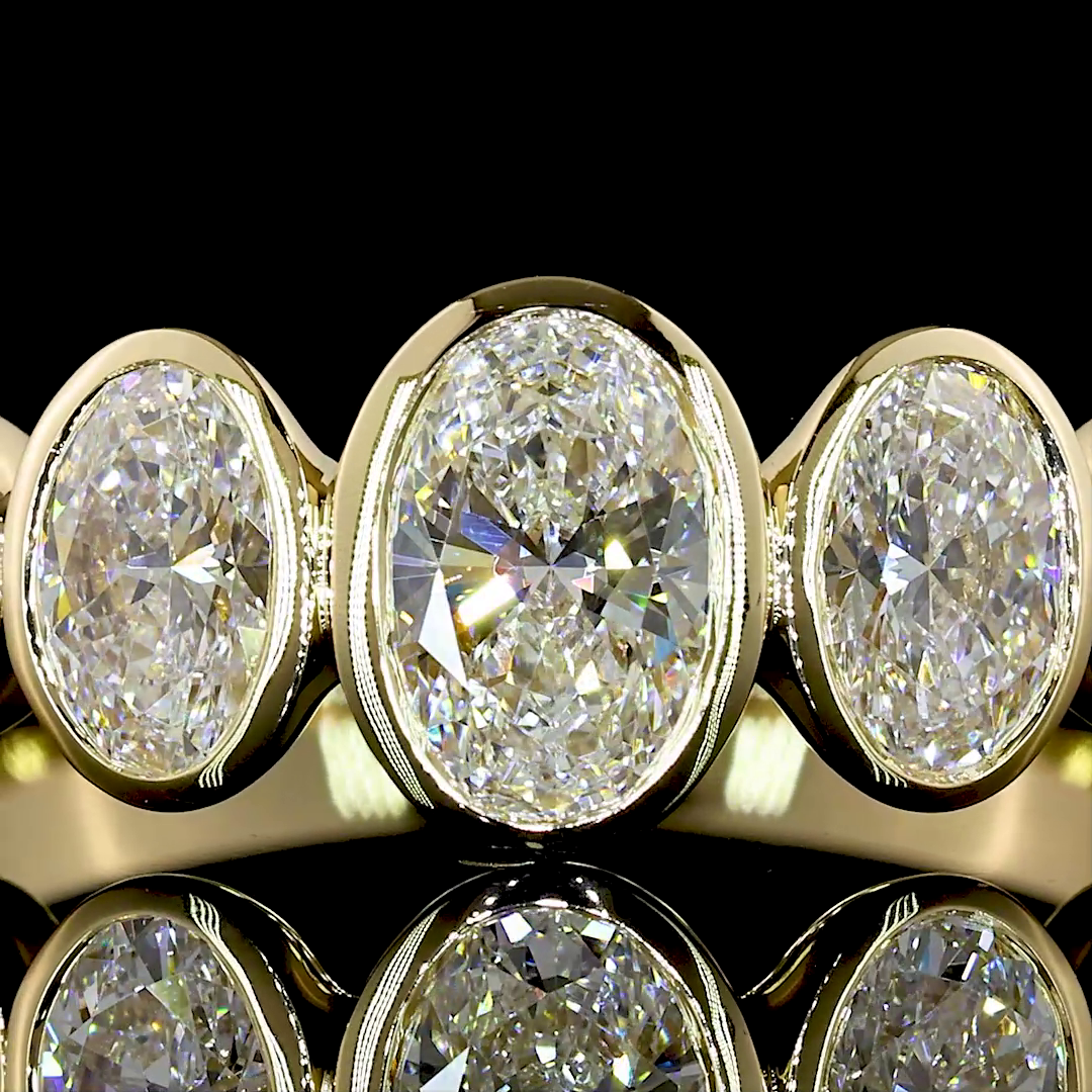 1.49 CTTW Oval Lab Diamond 5 Stones Eternity Band (E Color and VS1 Clarity)