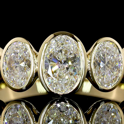 1.49 CTTW Oval Lab Diamond 5 Stones Eternity Band (E Color and VS1 Clarity)