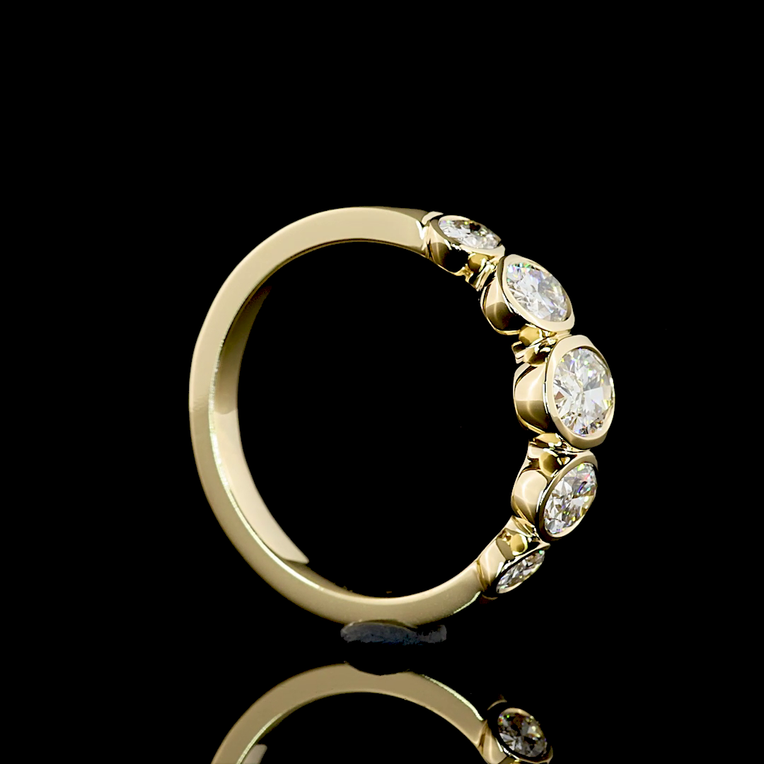 1.49 CTTW Oval Lab Diamond 5 Stones Eternity Band (E Color and VS1 Clarity)