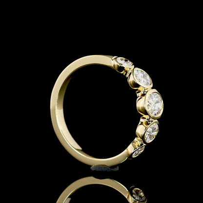 1.49 CTTW Oval Lab Diamond 5 Stones Eternity Band (E Color and VS1 Clarity)