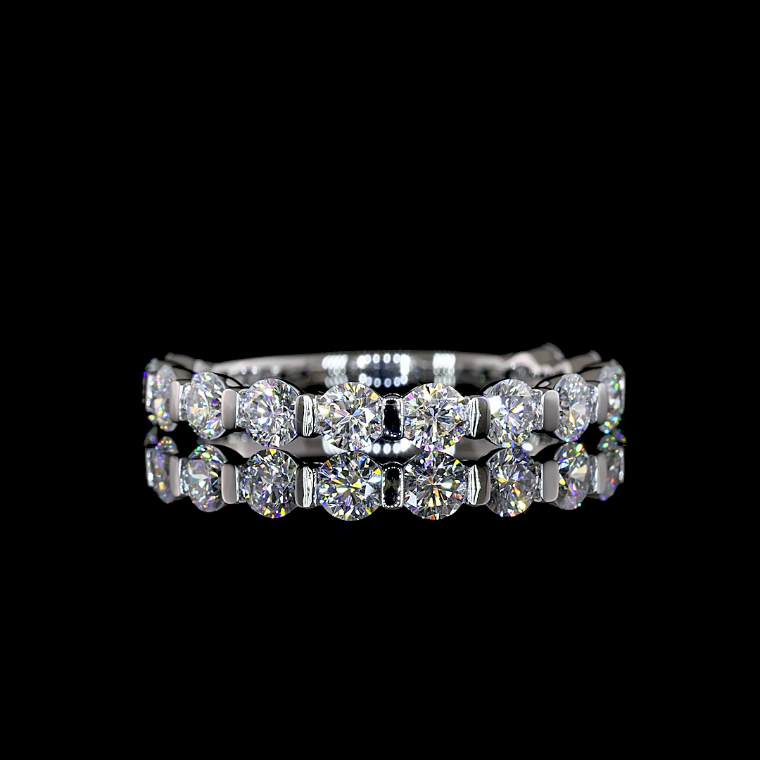 1.07 CTTW Round Lab Diamond 3/4 Eternity Band (E Color and VS Clarity)