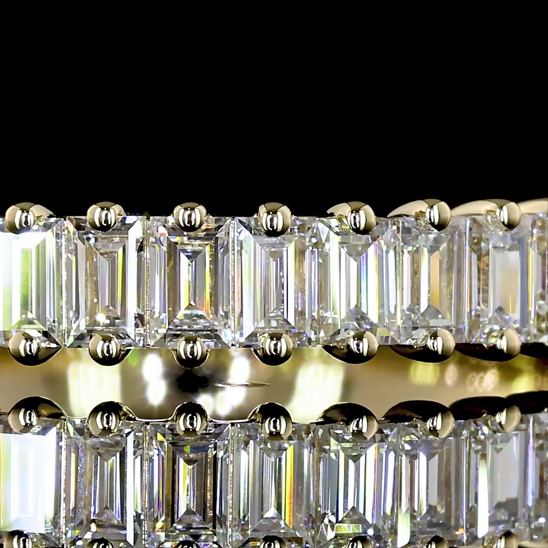 0.76 CTTW Baguette Lab Diamond Half Eternity Eternity Band (E Color and VS Clarity)
