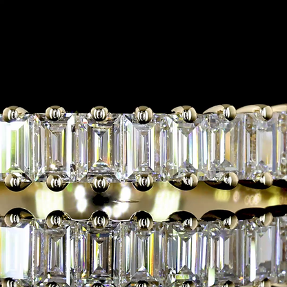 0.76 CTTW Baguette Lab Diamond Half Eternity Eternity Band (E Color and VS Clarity)