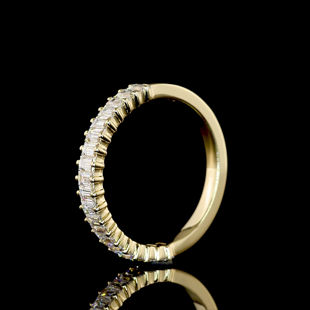 0.76 CTTW Baguette Lab Diamond Half Eternity Eternity Band (E Color and VS Clarity)