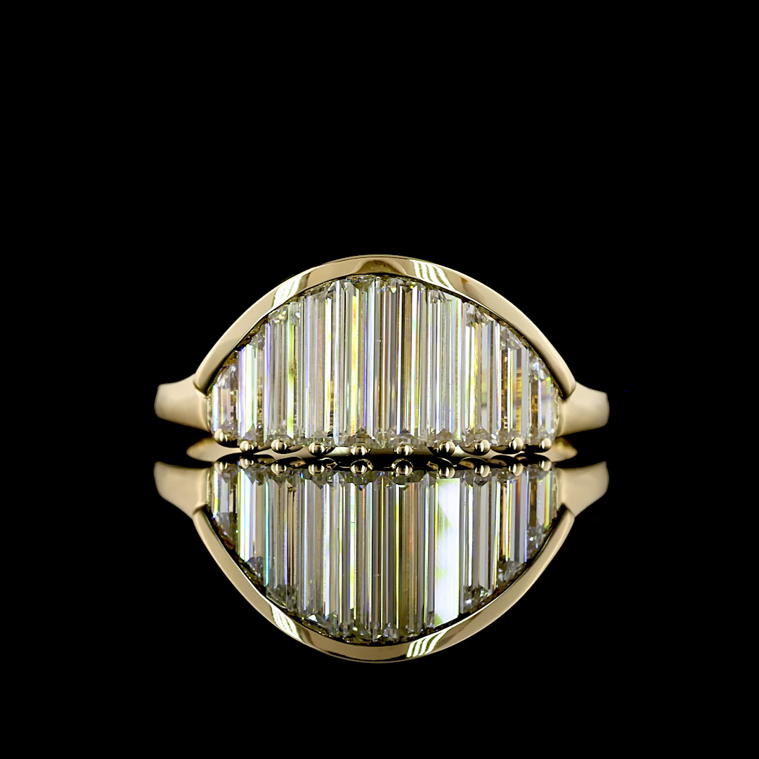 1.19 CTTW Trapper Baguette Lab Diamond Half Eternity Eternity Band (E Color and VS Clarity)