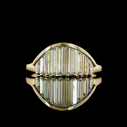 1.19 CTTW Trapper Baguette Lab Diamond Half Eternity Eternity Band (E Color and VS Clarity)