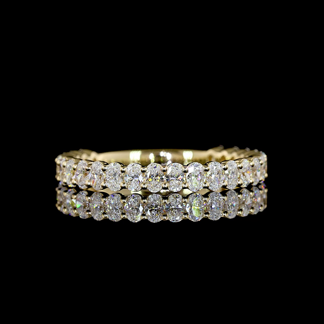 1.08 CTTW Oval Lab Grown Diamond 3/4 Eternity Band Sz. 6.5 (E Color and VS Clarity)