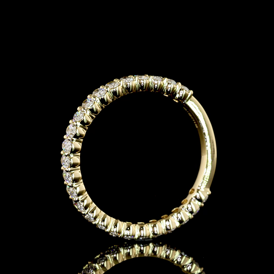 1.08 CTTW Oval Lab Grown Diamond 3/4 Eternity Band Sz. 6.5 (E Color and VS Clarity)