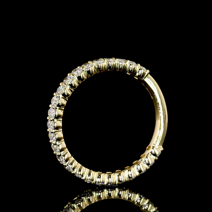 1.08 CTTW Oval Lab Grown Diamond 3/4 Eternity Band Sz. 6.5 (E Color and VS Clarity)