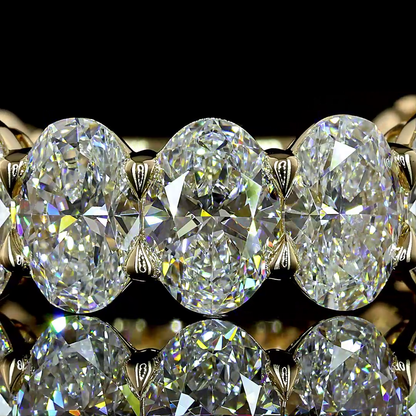 6.35 CTTW Oval Lab Diamond 3/4 Eternity Band (F Color and VVS2 Clarity)