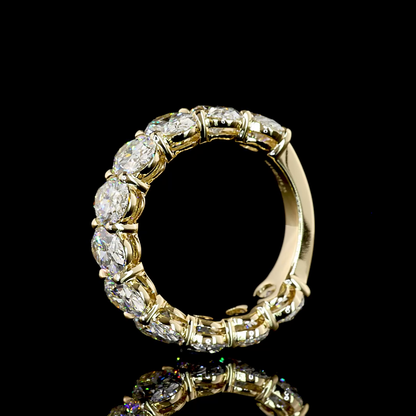 6.35 CTTW Oval Lab Diamond 3/4 Eternity Band (F Color and VVS2 Clarity)