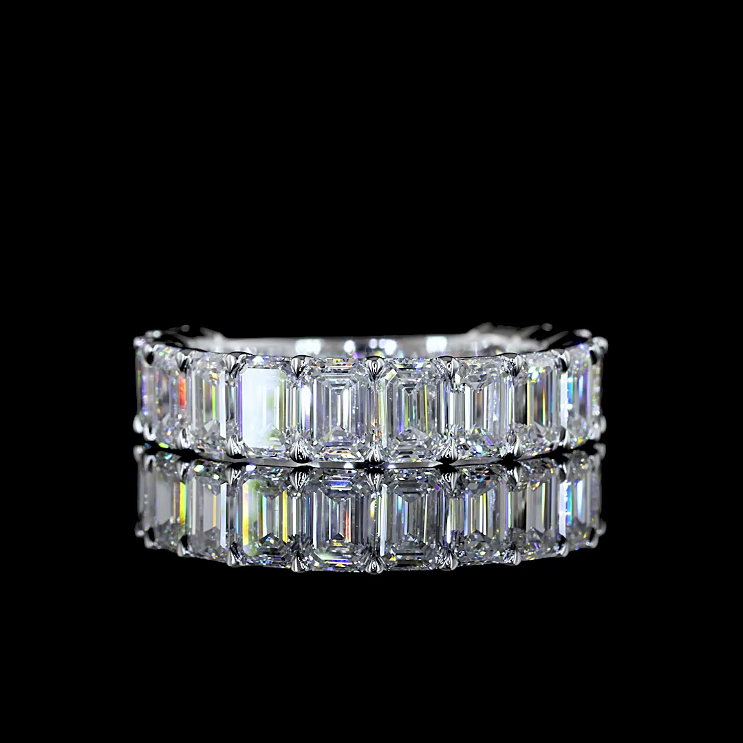 4.13 CTTW Emerald Lab Grown Diamond 3/4 Eternity Band Sz. 6.5 (E Color and VS1 Clarity)
