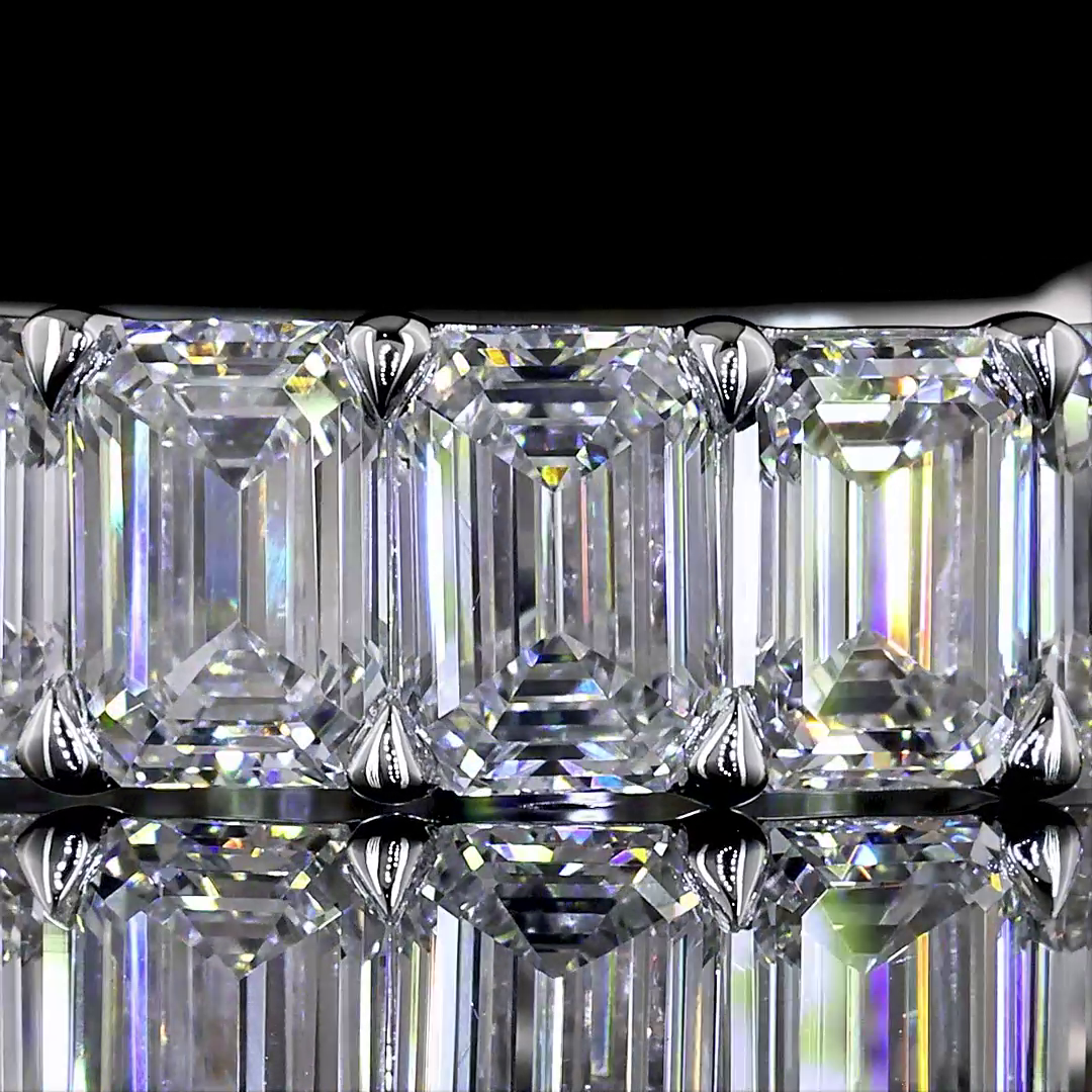 4.13 CTTW Emerald Lab Grown Diamond 3/4 Eternity Band Sz. 6.5 (E Color and VS1 Clarity)