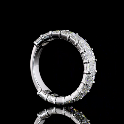 4.13 CTTW Emerald Lab Grown Diamond 3/4 Eternity Band Sz. 6.5 (E Color and VS1 Clarity)