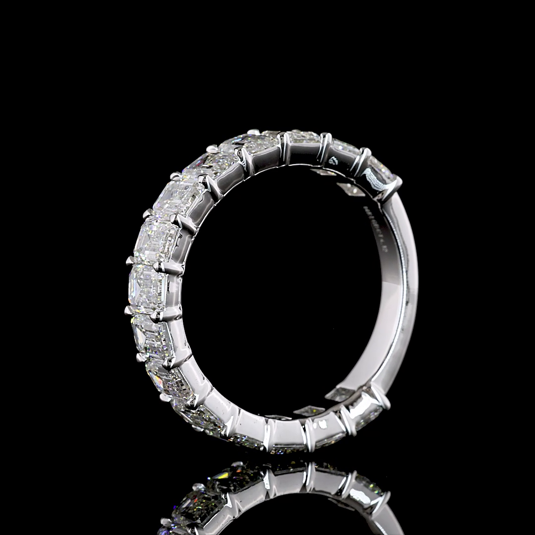 4.13 CTTW Emerald Lab Grown Diamond 3/4 Eternity Band Sz. 6.5 (E Color and VS1 Clarity)