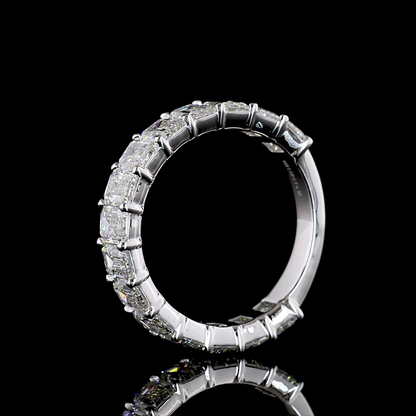 4.13 CTTW Emerald Lab Grown Diamond 3/4 Eternity Band Sz. 6.5 (E Color and VS1 Clarity)