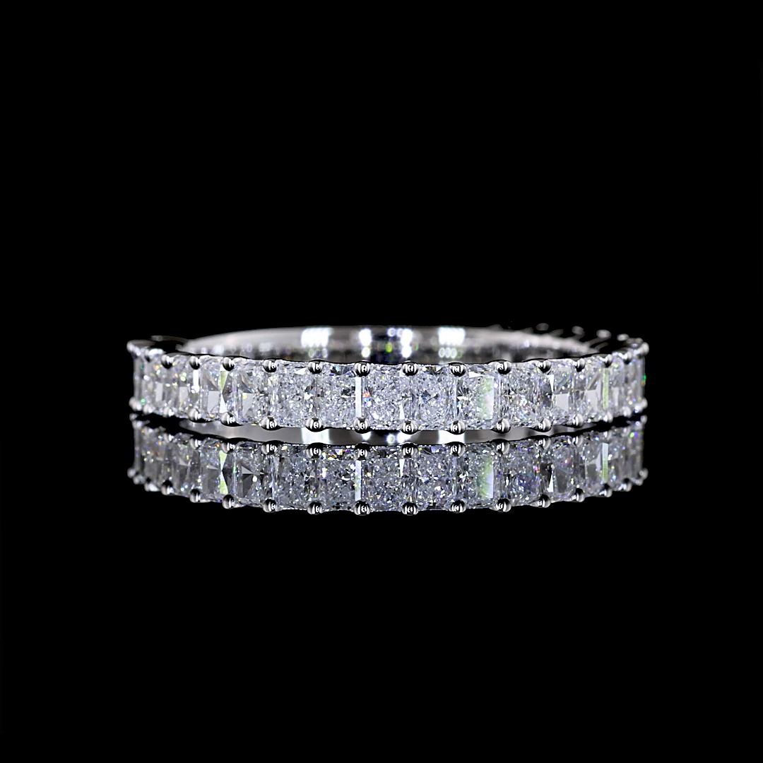 1.00 CTTW Radiant Lab Diamond 3/4 Eternity Band (F Color and VS+ Clarity)