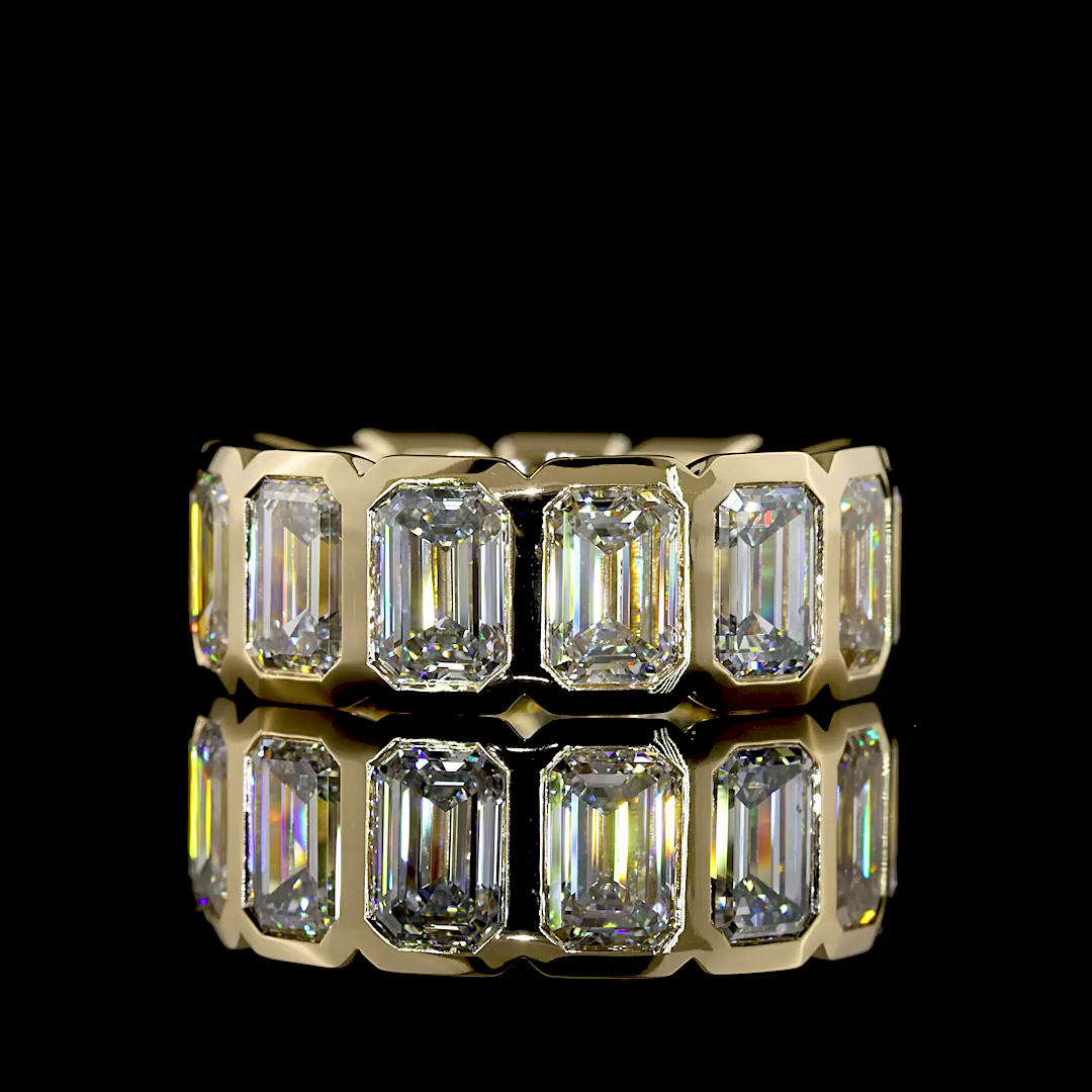 10.04 CTTW Emerald Lab Grown Diamond Full Eternity Sz. 6 (F Color and VS1 Clarity)