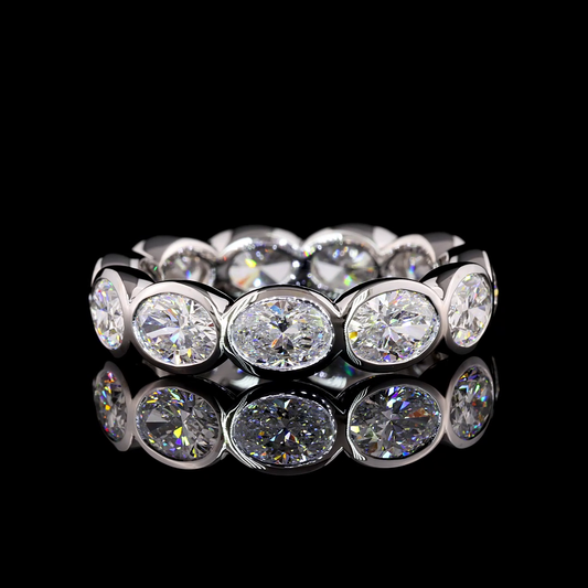4.02 CTTW Oval E VS1 Lab Diamond Full Sz. 6.5 14k White Gold
