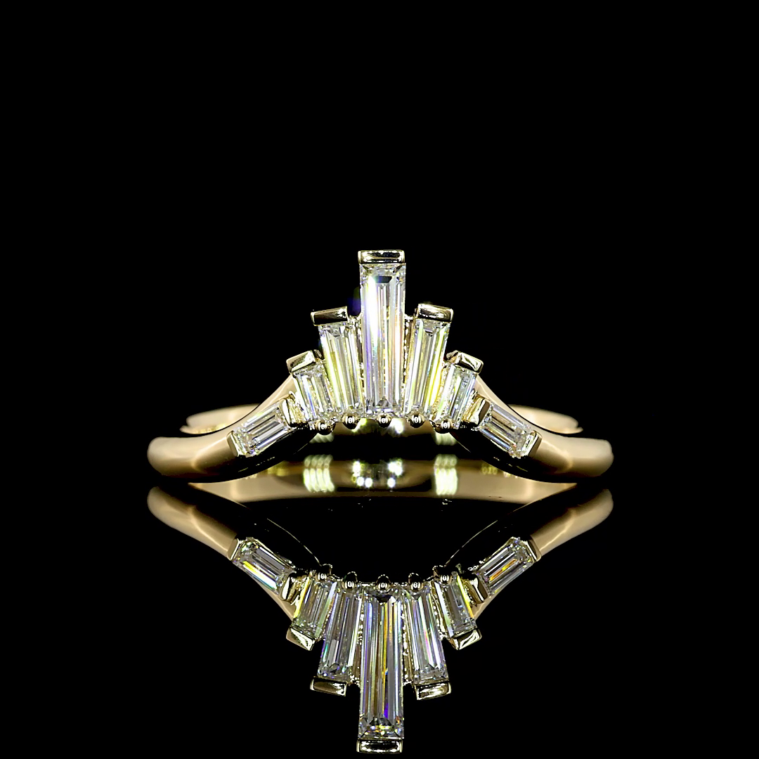 0.35 CTTW Baguette Lab Diamond 7 Stones Eternity Band (E Color and VS Clarity)