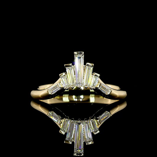 0.35 CTTW Baguette Lab Diamond 7 Stones Eternity Band (E Color and VS Clarity)