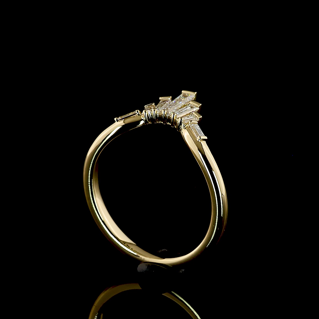 0.35 CTTW Baguette Lab Diamond 7 Stones Eternity Band (E Color and VS Clarity)