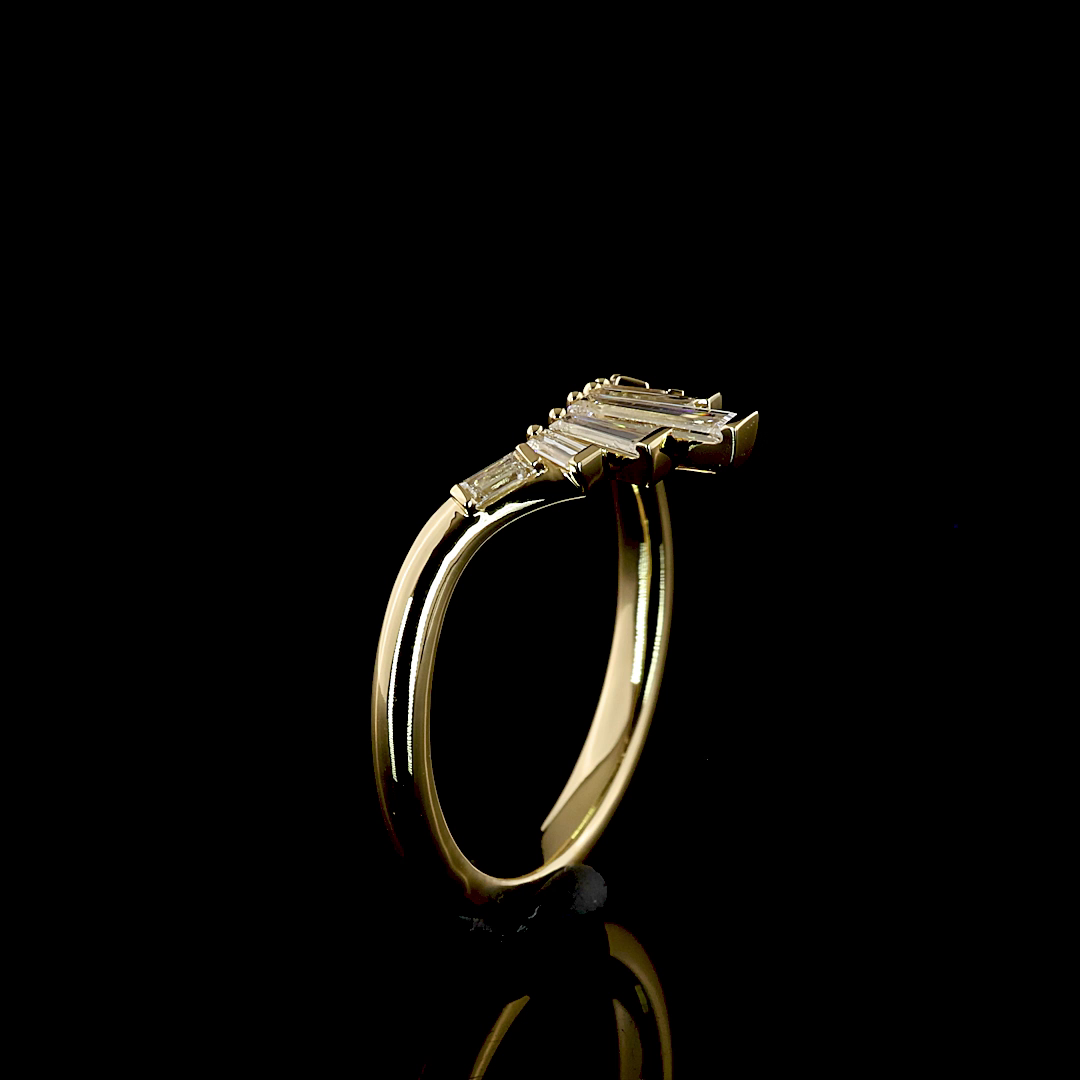 0.35 CTTW Baguette Lab Diamond 7 Stones Eternity Band (E Color and VS Clarity)