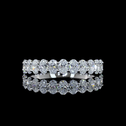 1.01 CTTW Oval Lab Diamond 3/4 Eternity Band (F+ Color and VS+ Clarity)