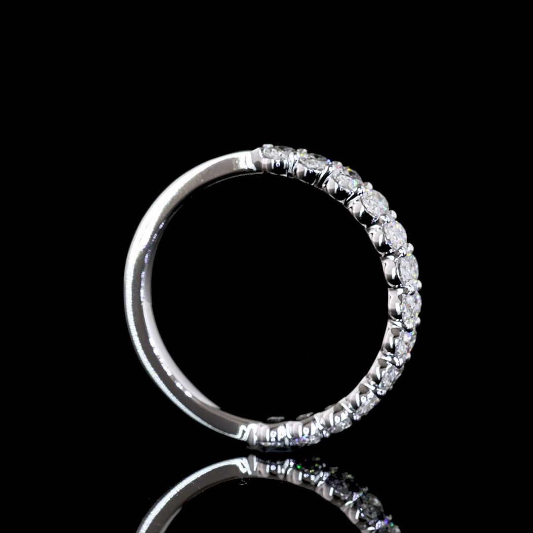1.01 CTTW Oval Lab Diamond 3/4 Eternity Band (F+ Color and VS+ Clarity)