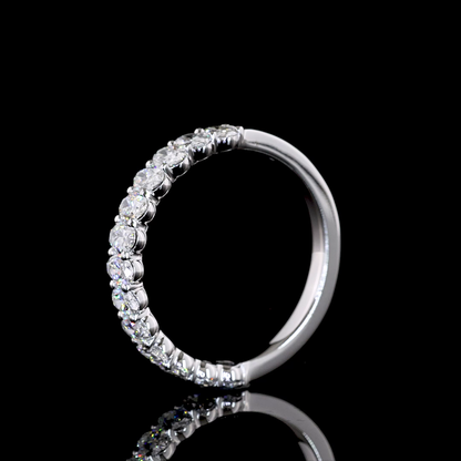 1.01 CTTW Oval Lab Diamond 3/4 Eternity Band (F+ Color and VS+ Clarity)