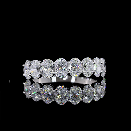 2.00 CTTW Oval Lab Diamond Half Eternity Eternity Band (E Color and VS Clarity)