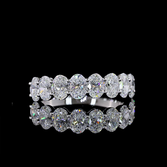 2.00 CTTW Oval Lab Diamond Half Eternity Eternity Band (E Color and VS Clarity)