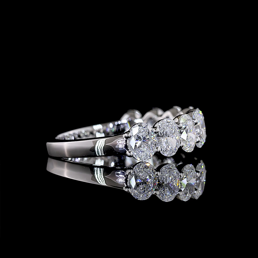 2.00 CTTW Oval Lab Diamond Half Eternity Eternity Band (E Color and VS Clarity)
