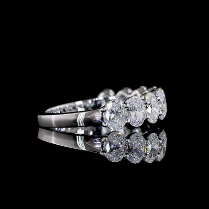 2.00 CTTW Oval Lab Diamond Half Eternity Eternity Band (E Color and VS Clarity)