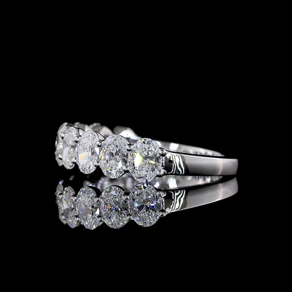 2.00 CTTW Oval Lab Diamond Half Eternity Eternity Band (E Color and VS Clarity)