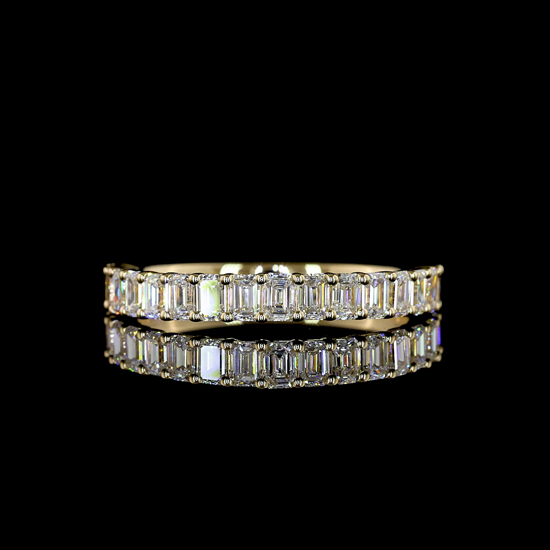 1.09 CTTW Emerald Lab Grown Diamond Half Eternity Band Sz. 6.5
