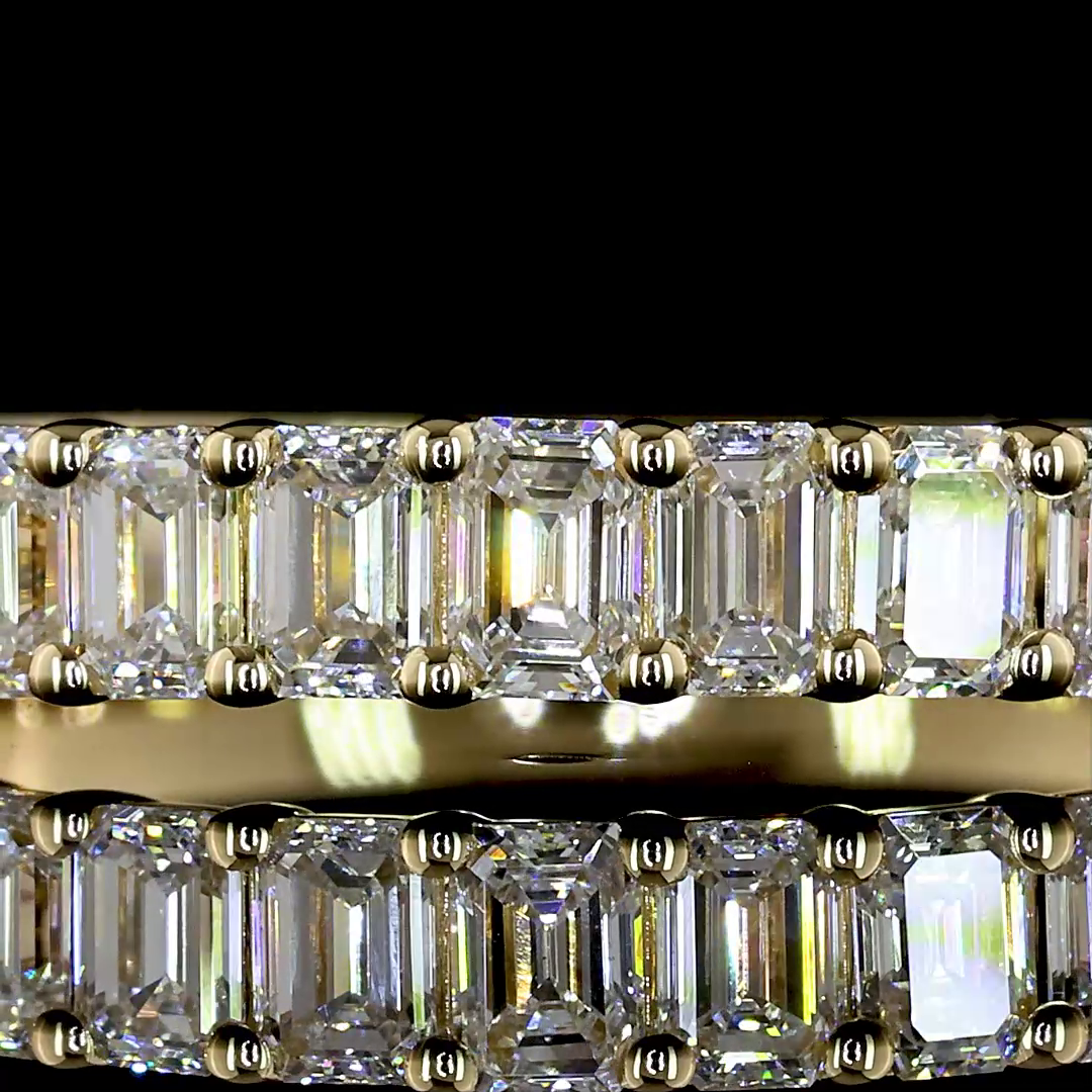 1.09 CTTW Emerald Lab Grown Diamond Half Eternity Band Sz. 6.5
