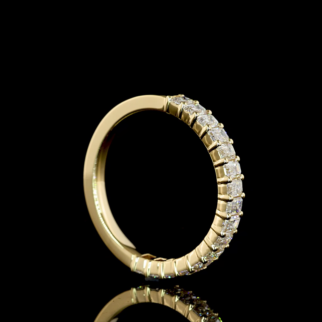 1.09 CTTW Emerald Lab Grown Diamond Half Eternity Band Sz. 6.5