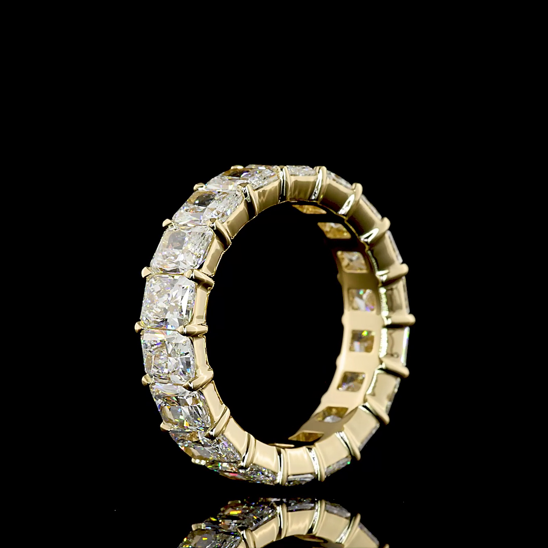 6.74 CTTW Radiant Lab Grown Diamond Full Eternity Sz. 7 (E Color and VS Clarity)