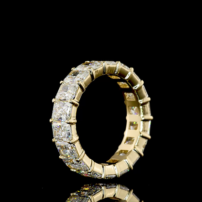 6.74 CTTW Radiant Lab Grown Diamond Full Eternity Sz. 7 (E Color and VS Clarity)