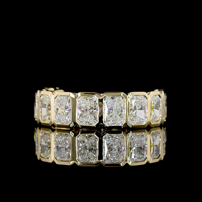 3.59 CTTW Radiant Lab Grown Diamond 3/4 Eternity Band Sz. 6.5 (E Color and VS Clarity)