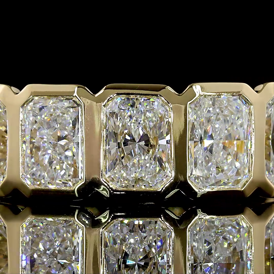 3.59 CTTW Radiant Lab Grown Diamond 3/4 Eternity Band Sz. 6.5 (E Color and VS Clarity)