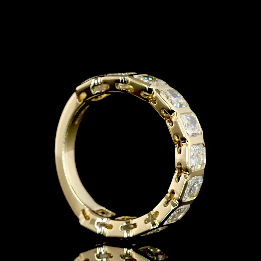 3.59 CTTW Radiant Lab Grown Diamond 3/4 Eternity Band Sz. 6.5 (E Color and VS Clarity)