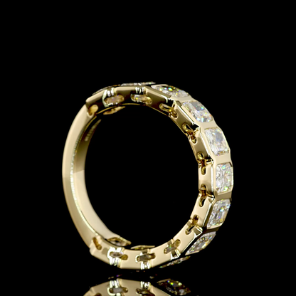 3.59 CTTW Radiant Lab Grown Diamond 3/4 Eternity Band Sz. 6.5 (E Color and VS Clarity)