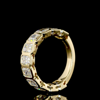 3.59 CTTW Radiant Lab Grown Diamond 3/4 Eternity Band Sz. 6.5 (E Color and VS Clarity)