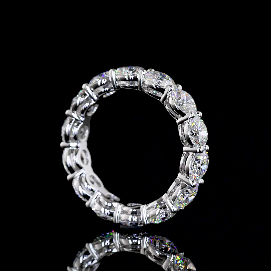 5.40 CTTW Round Lab Grown Diamond Full Eternity Sz. 6 (E Color and VS Clarity)